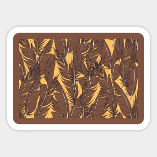 Brown Feather Seamless Pattern Sticker